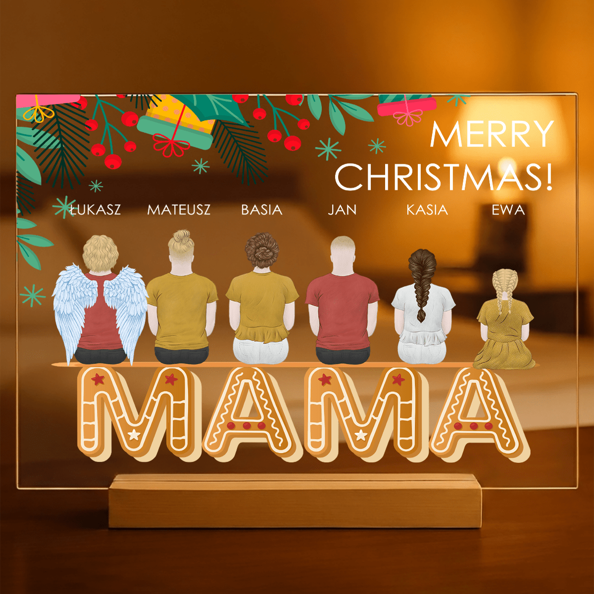 Clipart świąteczny dla mamy - Druk na szkle, spersonalizowany prezent dla mamy - Adamell.pl