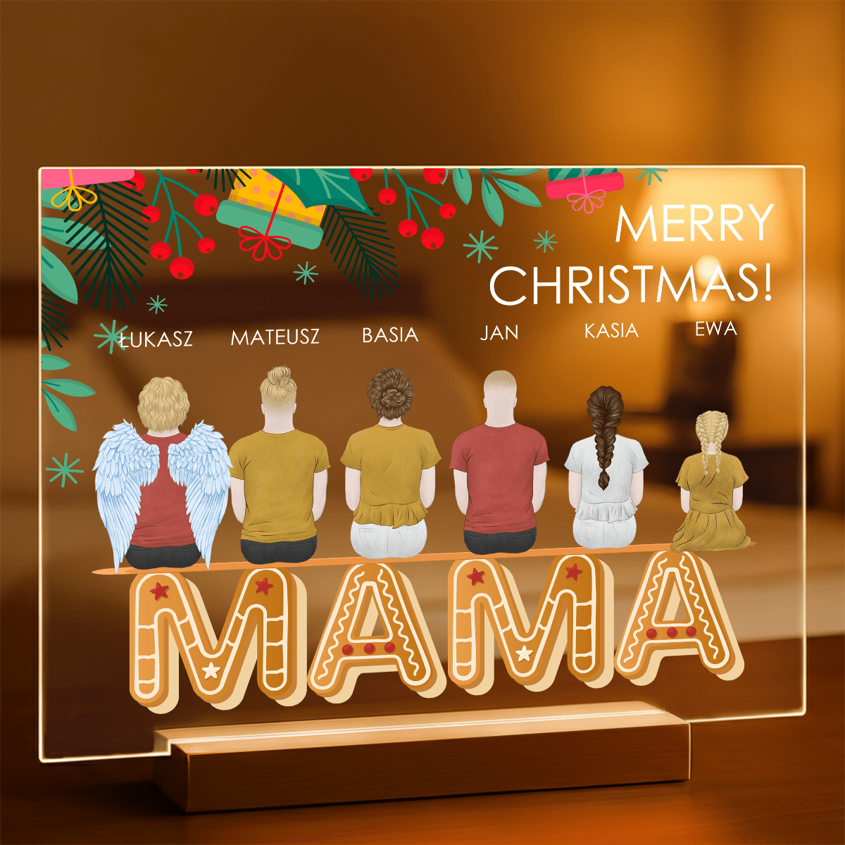 Clipart świąteczny dla mamy - Druk na szkle, spersonalizowany prezent dla mamy - Adamell.pl