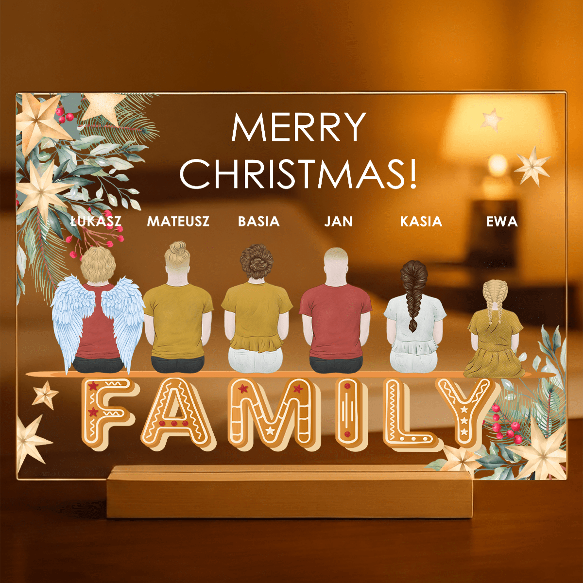 Clipart świąteczny Family - Druk na szkle, spersonalizowany prezent dla rodziców - Adamell.pl