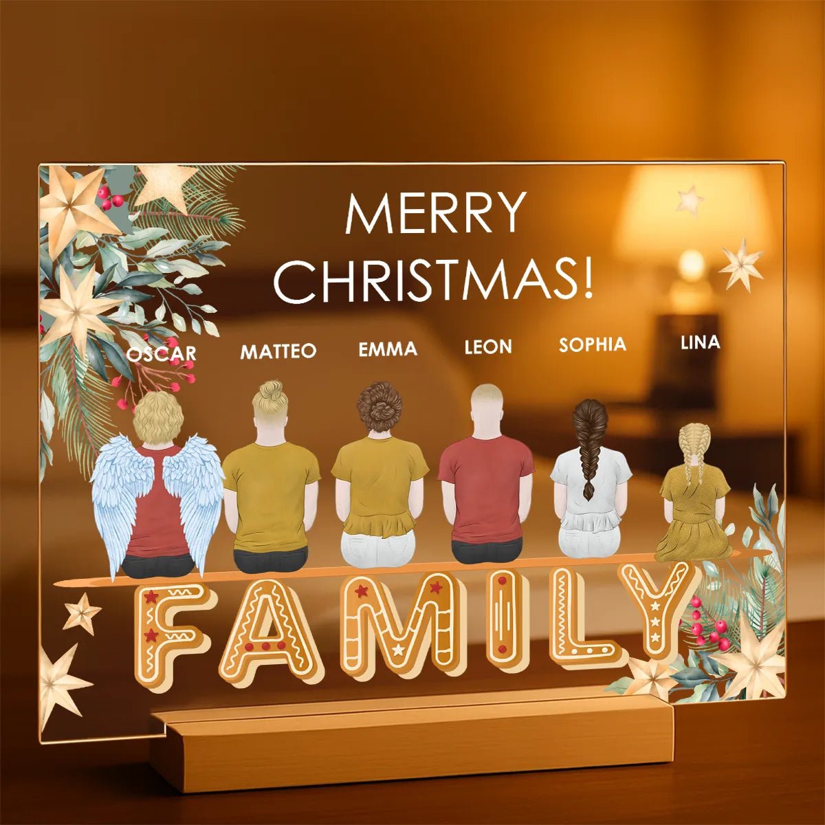 Clipart świąteczny Family - Druk na szkle, spersonalizowany prezent dla rodziców - Adamell.pl