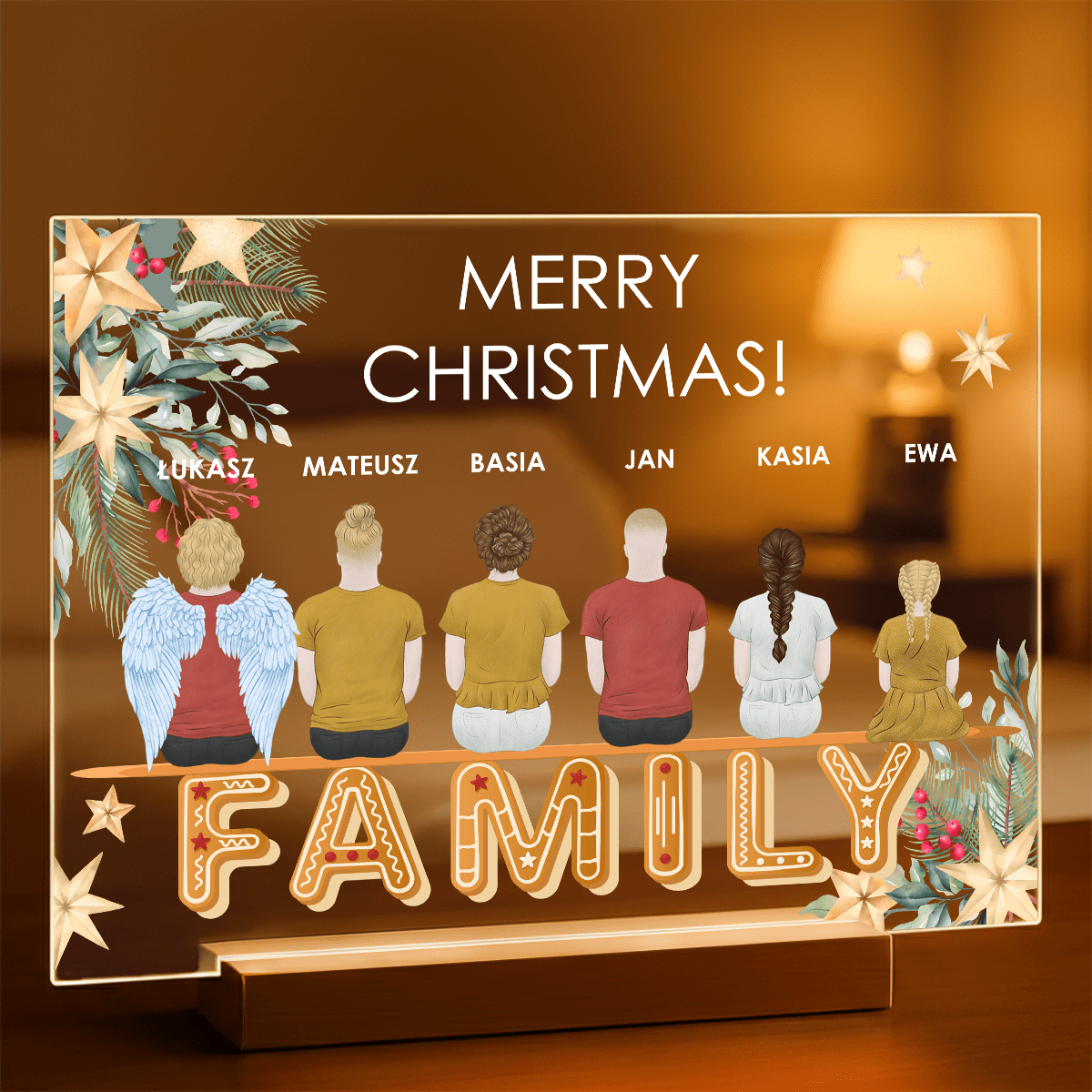 Clipart świąteczny Family - Druk na szkle, spersonalizowany prezent dla rodziców - Adamell.pl