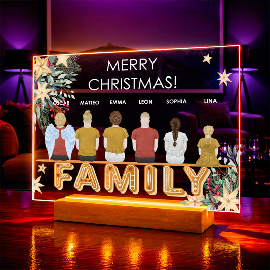 Clipart świąteczny Family - Druk na szkle, spersonalizowany prezent dla rodziców