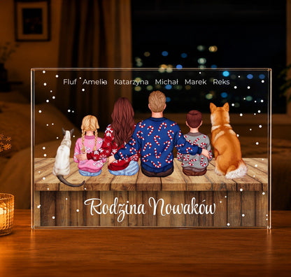 Clipart świąteczny rodziny - Druk na szkle, spersonalizowany prezent dla taty - Adamell.pl