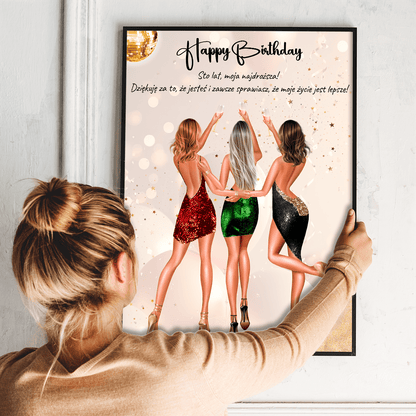 Clipart urodzinowy - plakat, spersonalizowany prezent dla dziewczyny - Adamell.pl