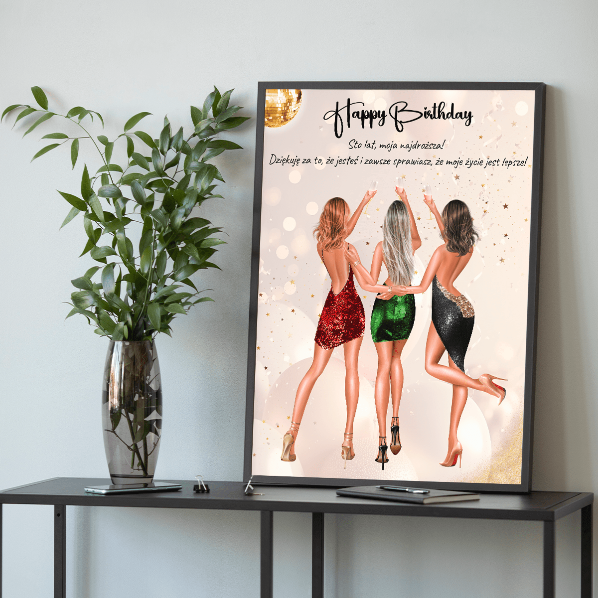 Clipart urodzinowy - plakat, spersonalizowany prezent dla dziewczyny - Adamell.pl