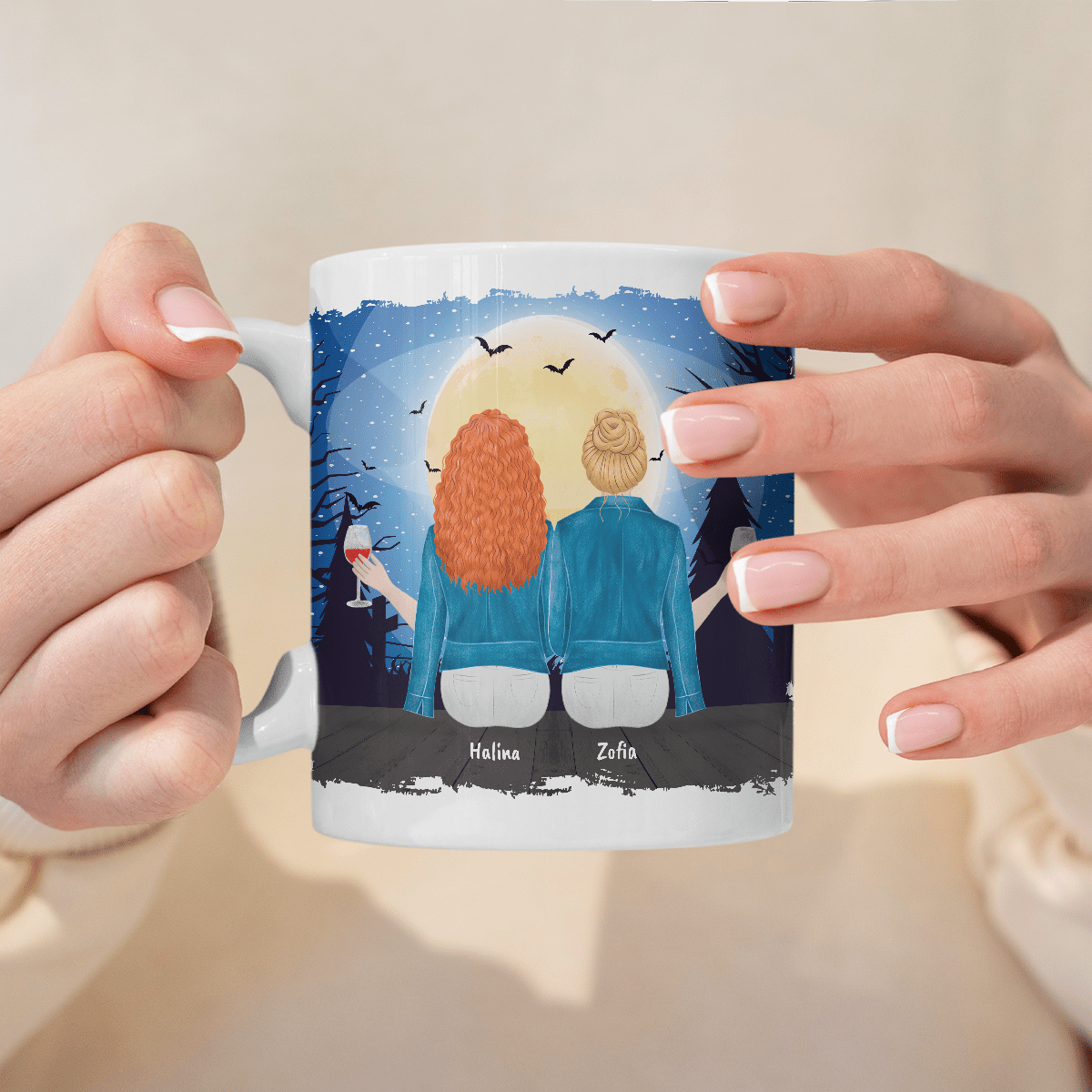 Czarownice - 1x Kubek z nadrukiem, spersonalizowany prezent dla przyjaciółki - Adamell.pl
