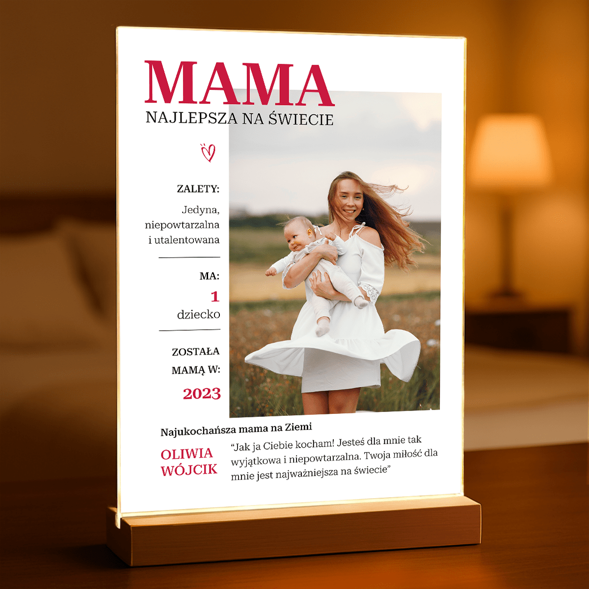 Czasopismo Mama - druk na szkle, spersonalizowany prezent dla mamy - Adamell.pl