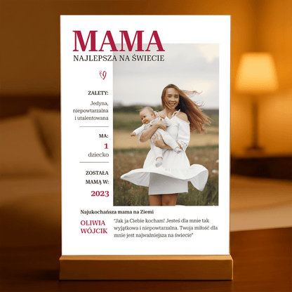 Czasopismo Mama - druk na szkle, spersonalizowany prezent dla mamy - Adamell.pl