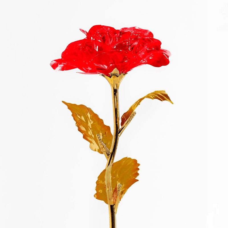 Czerwona róża wieczna LED ze spersonalizowanym nadrukiem DLA NASZEJ NAUCZYCIELKI - Adamell.pl