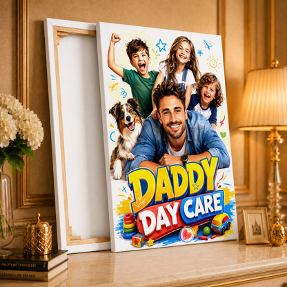 Day Care - druk na płótnie, spersonalizowany prezent dla taty - Adamell.pl