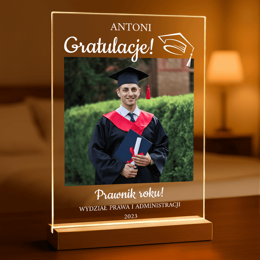 Dla absolwenta - Druk na szkle, spersonalizowany prezent - Adamell.pl