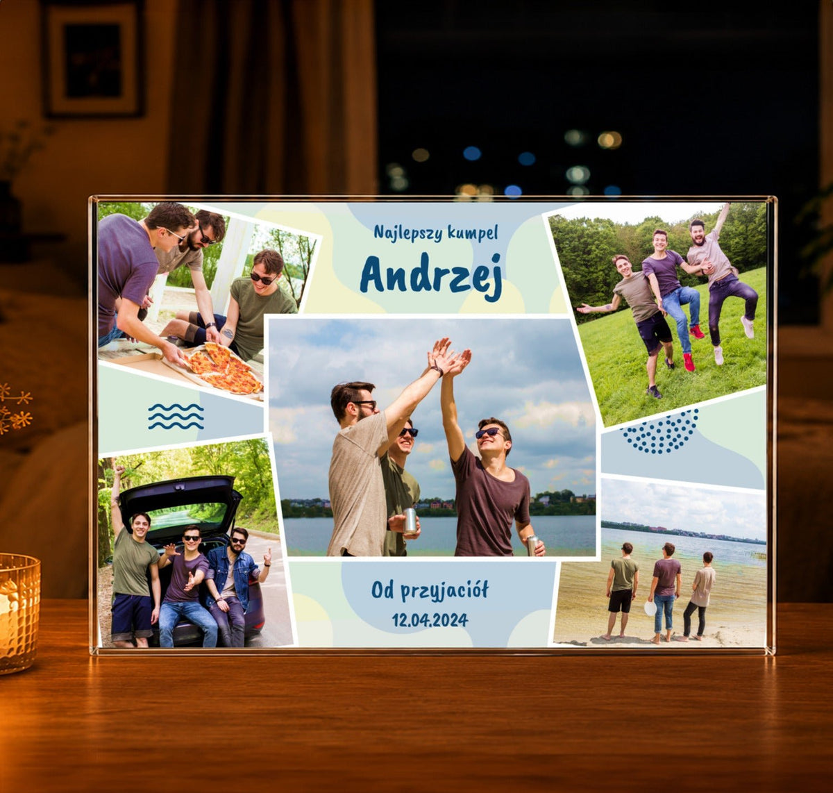 Dla najlepszego kumpla - Druk na szkle, spersonalizowany prezent dla przyjaciela - Adamell.pl