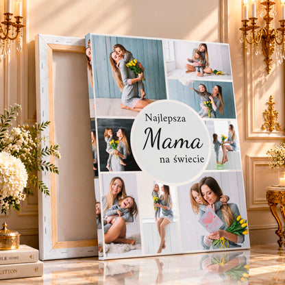 Kolaż ze zdjęć na płótnie Najlepsza mama na świecie — prezent dla mamy