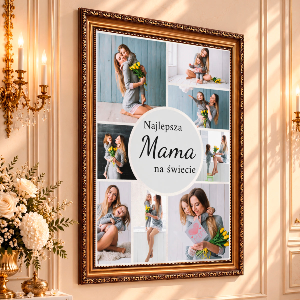 Kolaż ze zdjęć na płótnie Najlepsza mama na świecie — prezent dla mamy