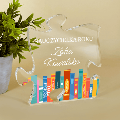 Dla nauczyciela roku - Druk na szkle - puzzel, spersonalizowany prezent dla nauczyciela - Adamell.pl