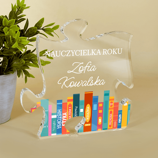 Dla nauczyciela roku - Druk na szkle - puzzel, spersonalizowany prezent dla nauczyciela - Adamell.pl