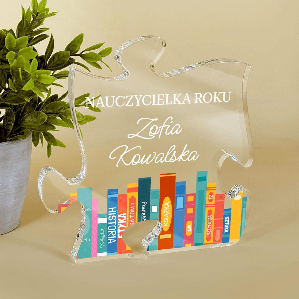 Dla nauczyciela roku - Druk na szkle - puzzel, spersonalizowany prezent dla nauczyciela - Adamell.pl
