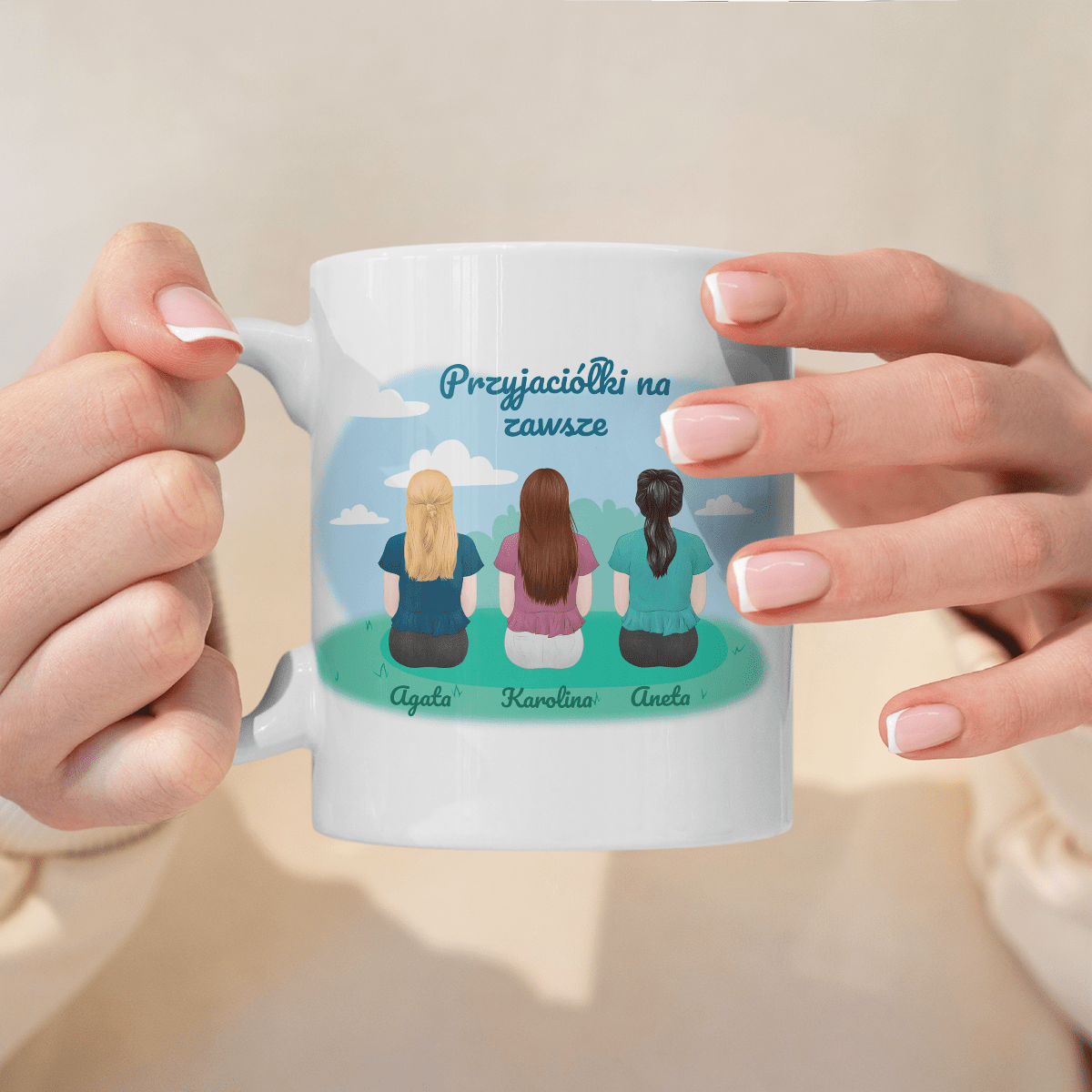 Dla przyjaciółki - 1x Kubek z nadrukiem, spersonalizowany prezent dla przyjaciółki - Adamell.pl