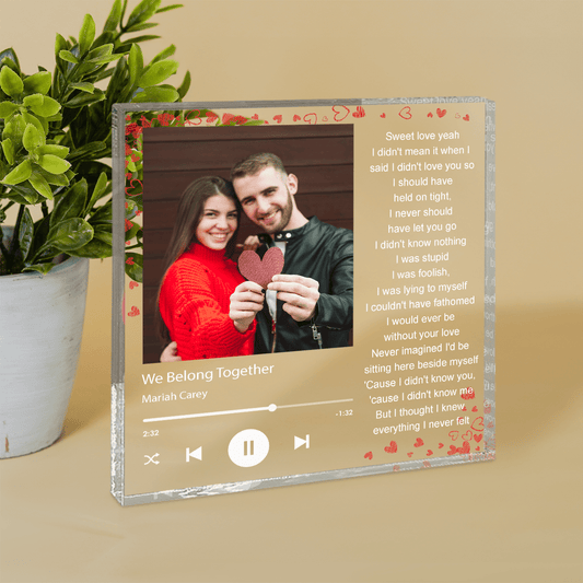 Dla ukochanego - Druk na kwadratowym szkle, spersonalizowany prezent dla niego - Adamell.pl