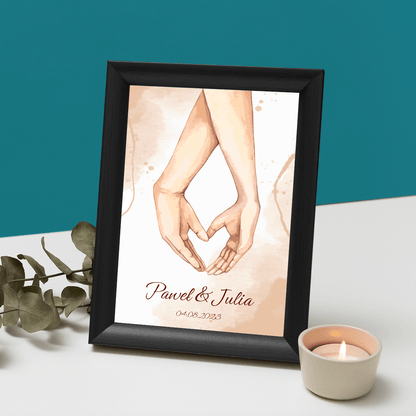 Dłonie - Druk na szkle, spersonalizowany prezent dla pary - Adamell.pl