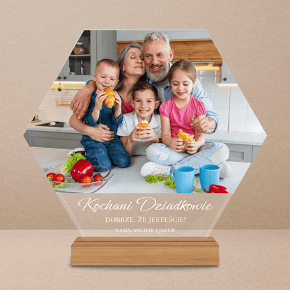 Dobrze, że jesteście - Druk na szkle, spersonalizowany prezent dla dziadków - Adamell.pl