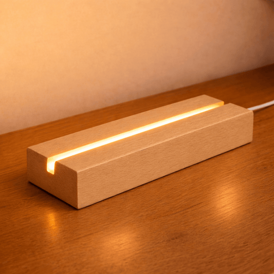 Drewniana podstawka + LED - Adamell.pl