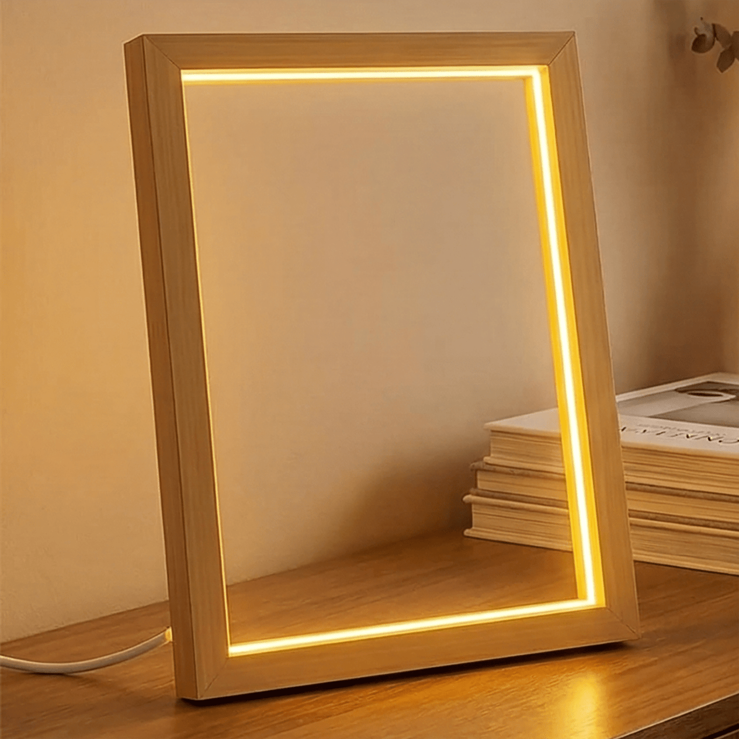 Drewniana ramka + LED - Adamell.pl