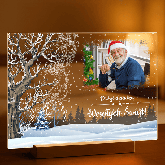 Drogi dziadku! - Druk na szkle, spersonalizowany prezent dla dziadka - Adamell.pl
