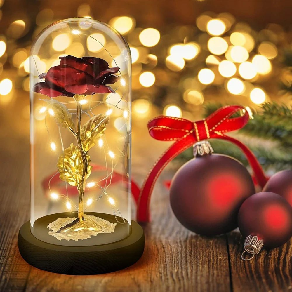 Druk na szkle SPOTIFY MAMA + złota róża wieczna - zestaw prezentowy 2 w 1, spersonalizowany prezent dla mamy - Adamell.pl