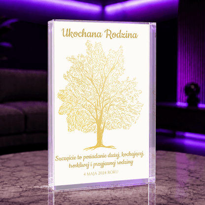Drzewo rodziny - Druk na szkle, spersonalizowany prezent dla rodziców - Adamell.pl