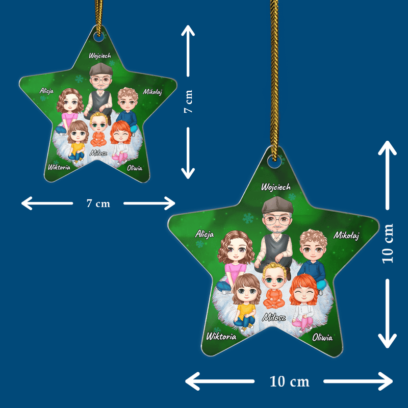 Dziadek i wnuki Clipart - bombka choinkowa, spersonalizowany prezent dla dziadka - Adamell.pl