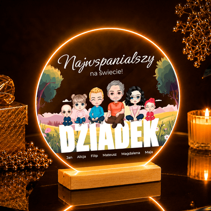 Dziadek najwspanialszy na świecie - Druk na szkle, spersonalizowany prezent dla dziadka - Adamell.pl