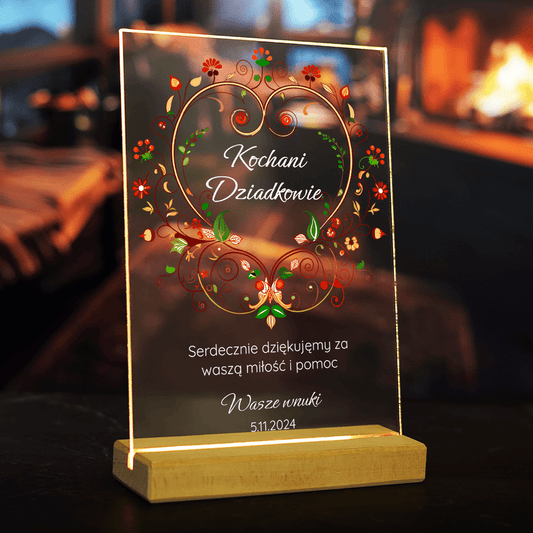 Dziadkowie, dziękujemy! - Druk na szkle, spersonalizowany prezent dla dziadków - Adamell.pl