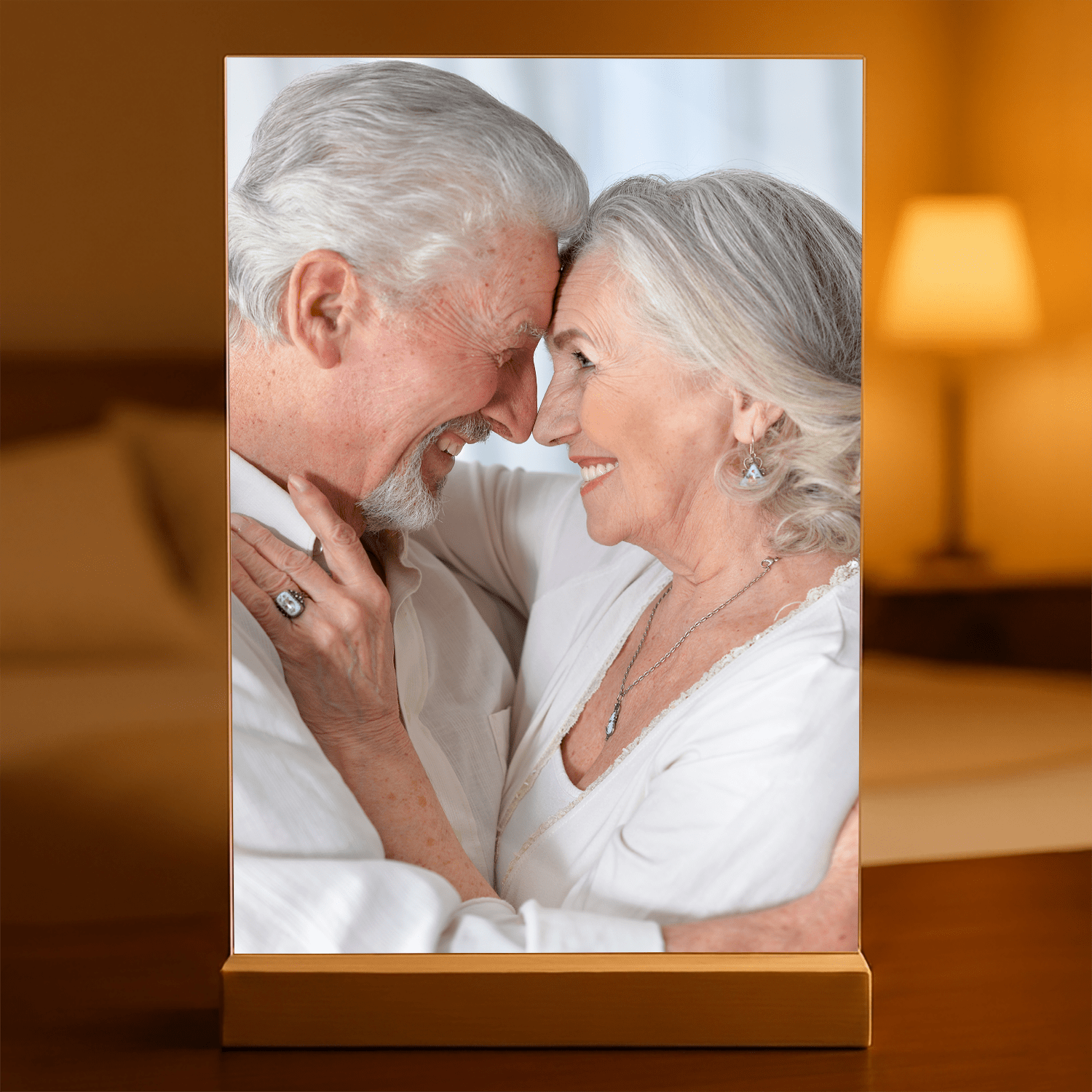 Dziadkowie zdjęcie bez napisu - Druk na szkle, spersonalizowany prezent - Adamell.pl