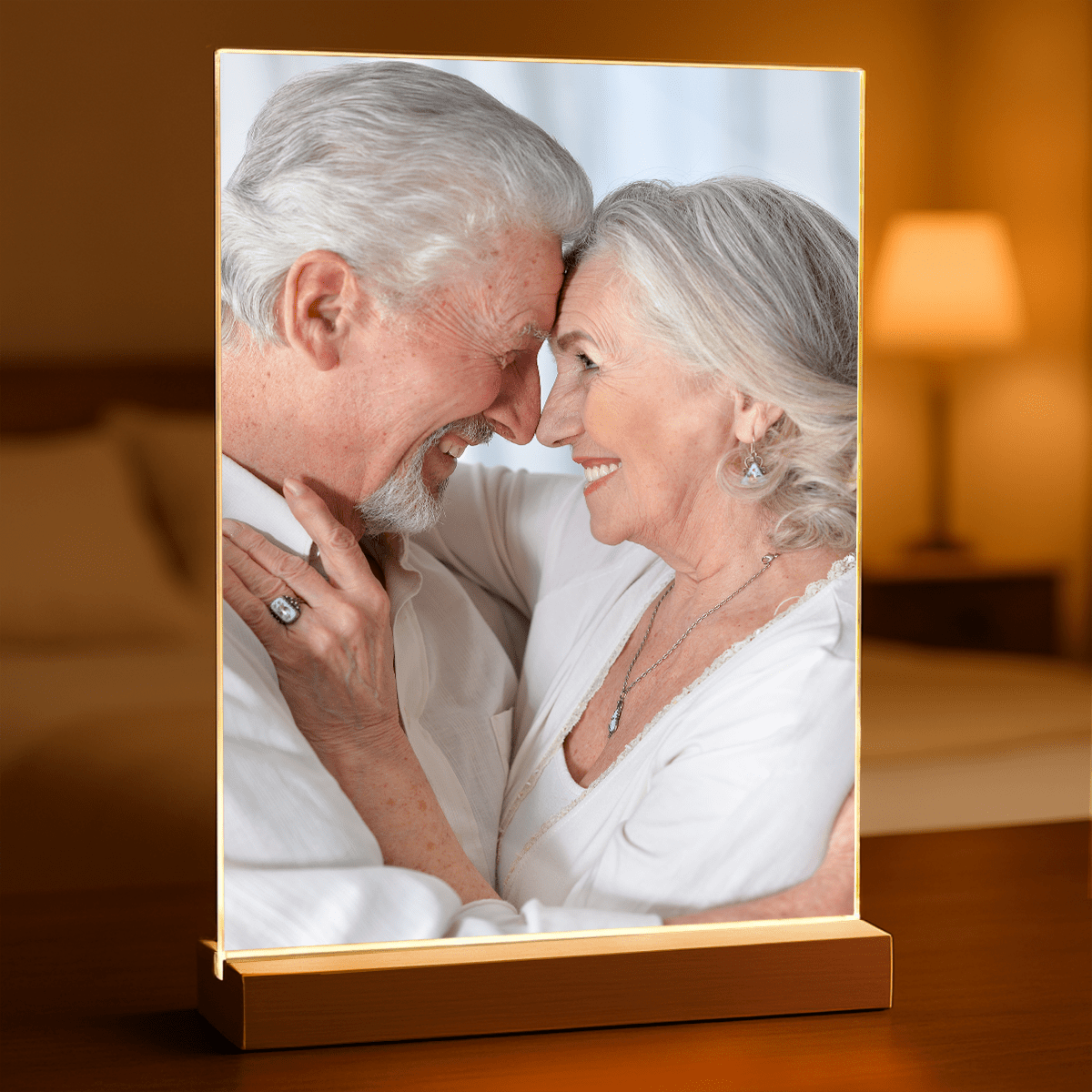 Dziadkowie zdjęcie bez napisu - Druk na szkle, spersonalizowany prezent - Adamell.pl