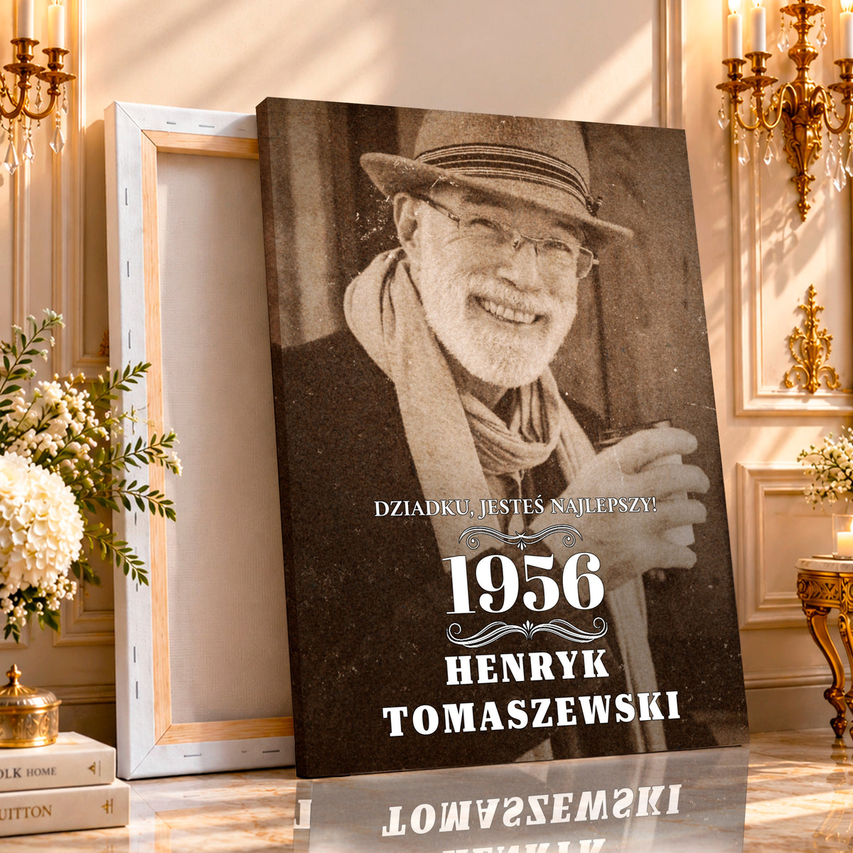 Portret ze zdjęcia na płótnie Dziadku — prezent dla dziadka