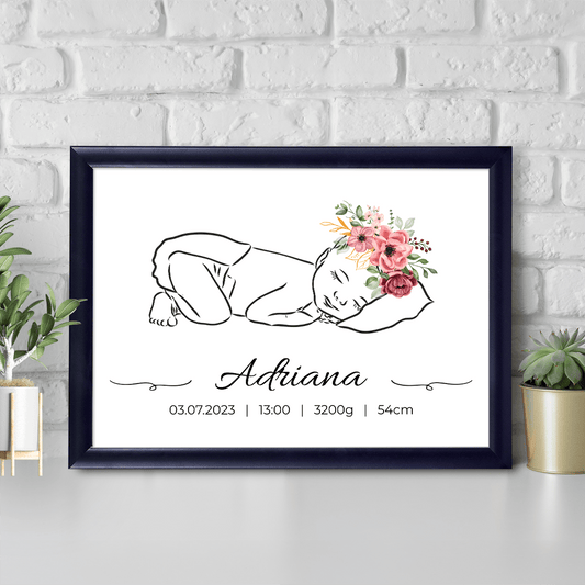 Dziecko z wiankiem - Druk na szkle, spersonalizowany prezent dla dziecka - Adamell.pl