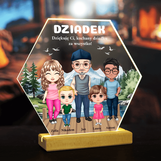 Dziękuję Ci, kochany dziadku - Druk na szkle, spersonalizowany prezent dla dziadka - Adamell.pl