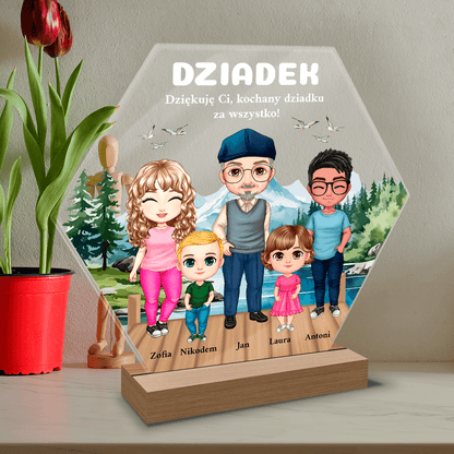 Dziękuję Ci, kochany dziadku - Druk na szkle, spersonalizowany prezent dla dziadka - Adamell.pl