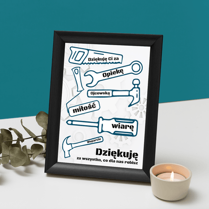 Dziękuję Ci, Tato - Druk na szkle, spersonalizowany prezent dla taty - Adamell.pl