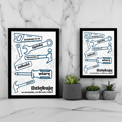 Dziękuję Ci, Tato - Druk na szkle, spersonalizowany prezent dla taty - Adamell.pl