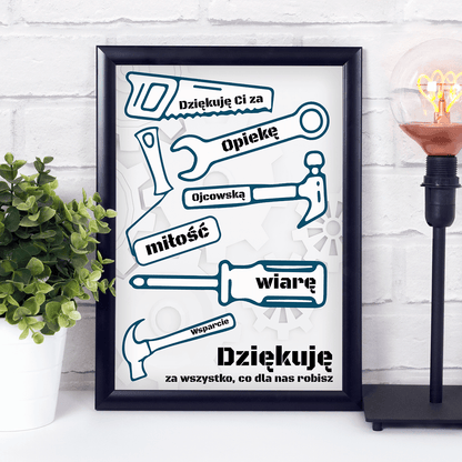 Dziękuję Ci, Tato - Druk na szkle, spersonalizowany prezent dla taty - Adamell.pl