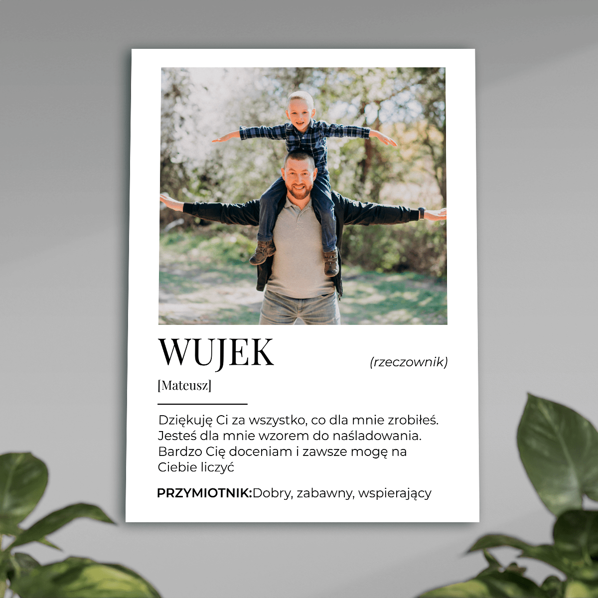 Dziękuję Ci za wszystko - plakat, spersonalizowany prezent dla wujka - Adamell.pl