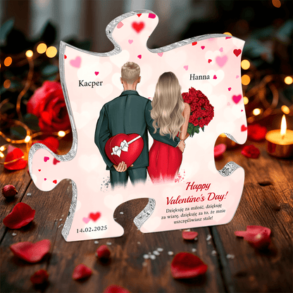 Dziękuję za miłość Clipart - Druk na szkle - puzzel, spersonalizowany prezent dla niej - Adamell.pl