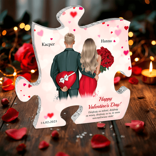 Dziękuję za miłość Clipart - Druk na szkle - puzzel, spersonalizowany prezent dla niej - Adamell.pl
