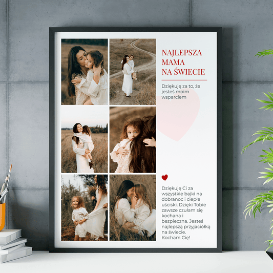 Dziękuję, że jesteś moim wsparciem - plakat, spersonalizowany prezent dla mamy - Adamell.pl