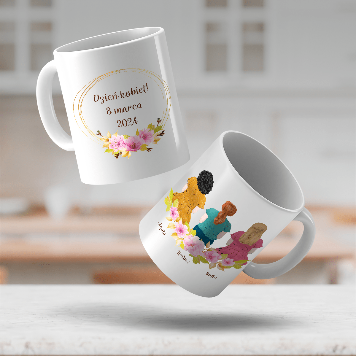 Dzień Kobiet - 1x Kubek z nadrukiem, spersonalizowany prezent dla kobiety - Adamell.pl