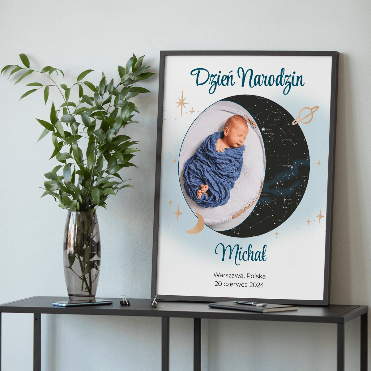 Dzień narodzin - plakat, spersonalizowany prezent dla dziecka - Adamell.pl