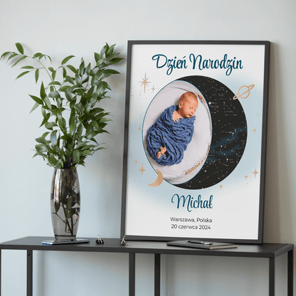 Dzień narodzin - plakat, spersonalizowany prezent dla dziecka - Adamell.pl