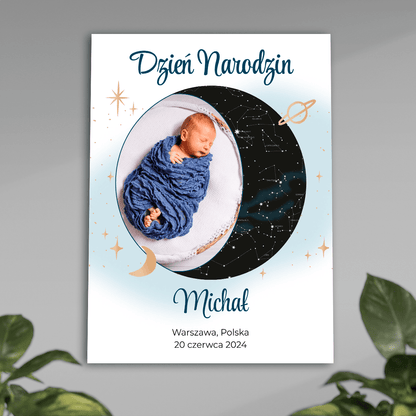 Dzień narodzin - plakat, spersonalizowany prezent dla dziecka - Adamell.pl